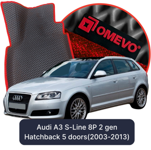 OMEVO 5D Pro Autokoberce do Audi A3 S-Line 8P 2 gen Hatchback 5 dverí (2003-2013)