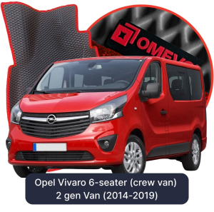 OMEVO 5D Pro Autokoberce do Opel Vivaro 6-miestny (osádkové vozidlo) 2 gen Van (2014-2019)