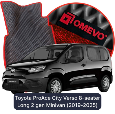 EVA autokoberce OMEVO pre Toyota ProAce City Verso 8-miestny Long 2. gen Minivan (2019-2025)