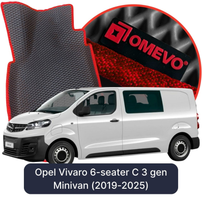 EVA autokoberce OMEVO pre Opel Vivaro 6-miestny C 3. gen Minivan (2019-2025)
