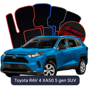 Velúrové autokoberce OMEVO pre Toyota RAV 4 XA50 5 gen SUV (2019-2025)