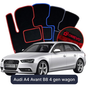 Velúrové autokoberce OMEVO pre Audi A4 Avant B8 4 gen Kombi (2007-2016)
