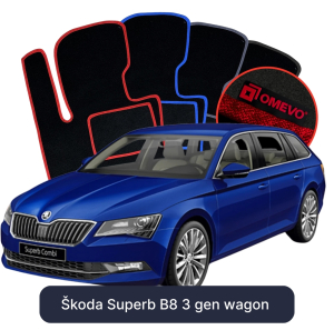 Velúrové autokoberce OMEVO pre Škoda Superb B8 3 gen Kombi (2015-2024)