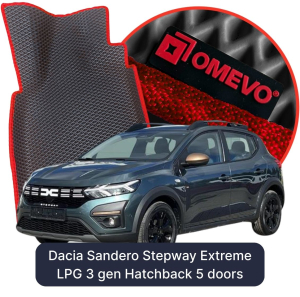 OMEVO 5D Pro Autokoberce do Dacia Sandero Stepway Extreme LPG 3 gen Hatchback 5 dverí (2020-2026)