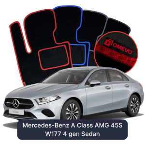 Velúrové autokoberce OMEVO pre Mercedes-Benz Razred A AMG 45S W177 4 gen Sedan (2019-2026)