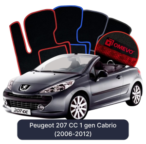 Velúrové autokoberce OMEVO pre Peugeot 207 CC 1 gen Cabrio (2006-2012)