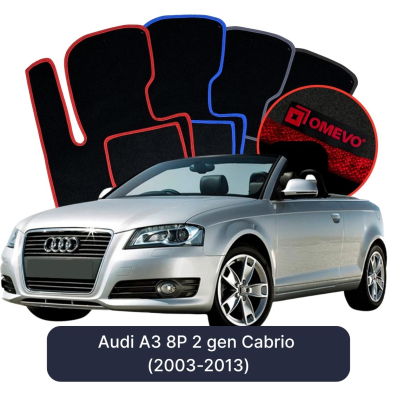 Velúrové autokoberce OMEVO pre Audi A3 8P 2 gen Cabrio (2003-2013)