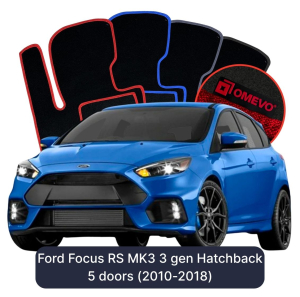 Velúrové autokoberce OMEVO pre Ford Focus RS MK3 3 gen Hatchback 5 dverí (2010-2018)