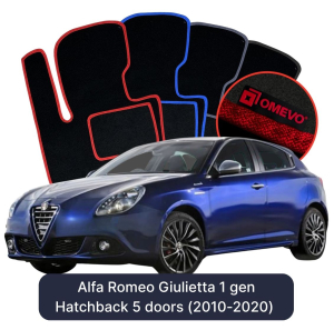 Velúrové autokoberce OMEVO pre Alfa Romeo Giulietta 1 gen Hatchback 5 dverí (2010-2020)