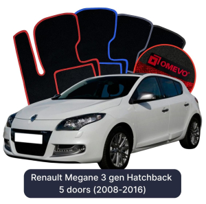 Velúrové autokoberce OMEVO pre Renault Megane 3 gen Hatchback (2008-2016)