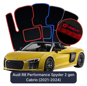 Velúrové autokoberce OMEVO pre Audi R8 Performance Spyder 2 gen Cabrio (2021-2024)