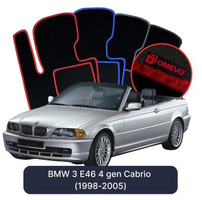 Velúrové autokoberce OMEVO pre BMW 3 E46 4 gen Cabrio (1998-2005)