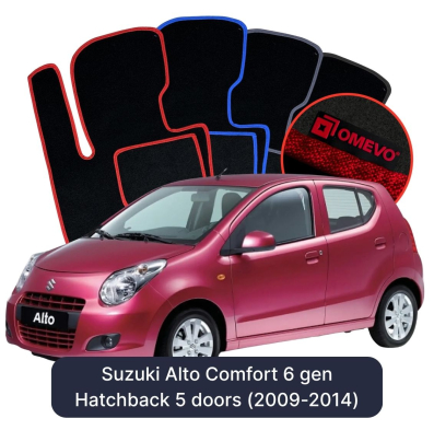 Velúrové autokoberce OMEVO pre Suzuki Alto Comfort 6 gen Hatchback 5 dverí (2009-2014)