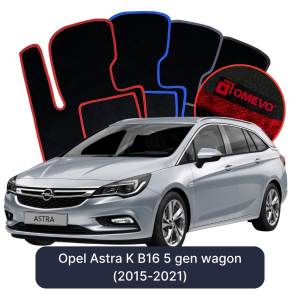 Velúrové autokoberce OMEVO pre Opel Astra K B16 5 gen Kombi (2015-2022)