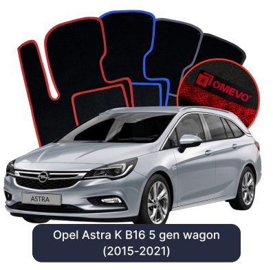 Velúrové autokoberce OMEVO pre Opel Astra K B16 5 gen Kombi (2015-2022)