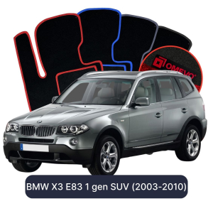 Velúrové autokoberce OMEVO pre BMW X3 E83 1 gen SUV (2003-2010)