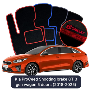Velúrové autokoberce OMEVO pre Kia ProCeed Shooting brake GT 3 gen Kombi 5 dverí (2018-2025)
