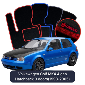 Velúrové autokoberce OMEVO pre Volkswagen Golf MK4 4 gen Hatchback 3 dvere (1998-2005)