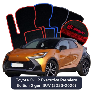 Velúrové autokoberce OMEVO pre Toyota C-HR Executive Premiere Edition 2 gen SUV (2023-2025)