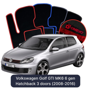 Velúrové autokoberce OMEVO pre Volkswagen Golf GTI MK6 6 gen Hatchback 3 dvere (2008-2016)
