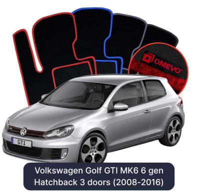 Velúrové autokoberce OMEVO pre Volkswagen Golf GTI MK6 6 gen Hatchback 3 dvere (2008-2016)