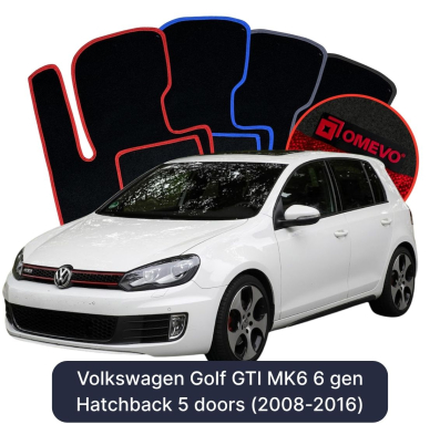 Velúrové autokoberce OMEVO pre Volkswagen Golf GTI MK6 6 gen Hatchback 5 dverí (2008-2016)