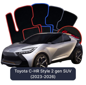 Velúrové autokoberce OMEVO pre Toyota C-HR Style 2 gen SUV (2023-2025)