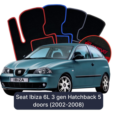 Velúrové autokoberce OMEVO pre Seat Ibiza 6L 3 gen Hatchback 5 dverí (2002-2008)