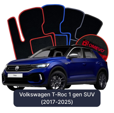 Velúrové autokoberce OMEVO pre Volkswagen T-Roc 1 gen SUV (2017-2025)