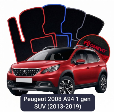 Velúrové autokoberce OMEVO pre Peugeot 2008 A94 1 gen SUV (2013-2019)