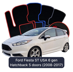 Velúrové autokoberce OMEVO pre Ford Fiesta ST USA 6 gen Hatchback 5 dverí (2008-2017)