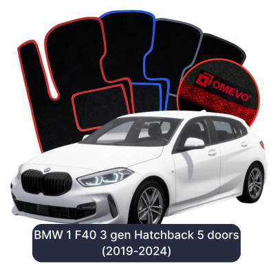 Velúrové autokoberce OMEVO pre BMW 1 F40 3 gen Hatchback 5 dverí (2019-2024)