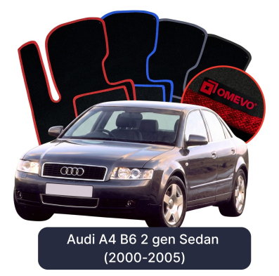 Velúrové autokoberce OMEVO pre Audi A4 B6 2 gen Sedan (2000-2005)