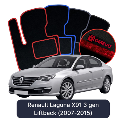 Velúrové autokoberce OMEVO pre Renault Laguna X91 3 gen Liftback (2007-2015)