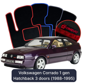 Velúrové autokoberce OMEVO pre Volkswagen Corrado 1 gen Hatchback 3 dvere (1988-1995)