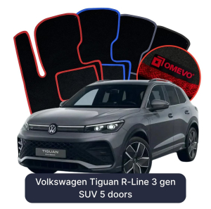Velúrové autokoberce OMEVO pre Volkswagen Tiguan R-Line 3 gen SUV 5 dverí (2024-2025)