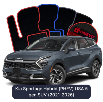 Velúrové autokoberce OMEVO pre Kia Sportage Hibrid (PHEV) USA 5 gen SUV (2021-2026)