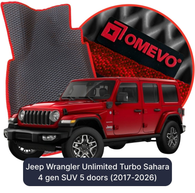 EVA autokoberce OMEVO pre Jeep Wrangler Unlimited Turbo Sahara 4. gen SUV 5 dverí (2020-2025)