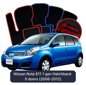 Velúrové autokoberce OMEVO pre Nissan Note E11 1 gen Hatchback 5 dverí (2006-2012)