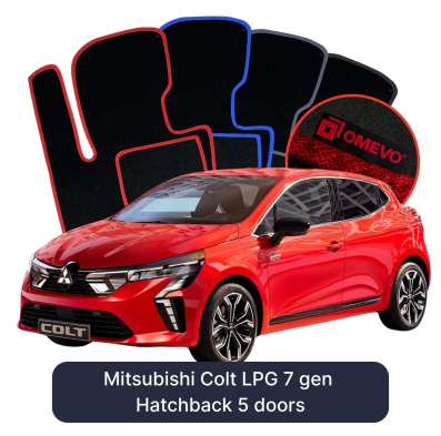Velúrové autokoberce OMEVO pre Mitsubishi Colt LPG 7 gen 5-dverový hatchback (2023–2025)