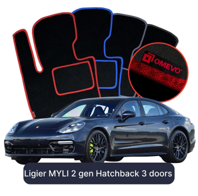 Velúrové autokoberce OMEVO pre Porsche Panamera 4 Edition 10 Jahre 2 gen Liftback (2016-2023)