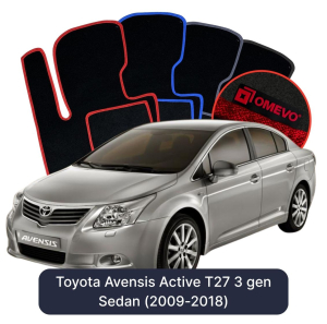 Velúrové autokoberce OMEVO pre Toyota Avensis Active T27 3 gen Sedan (2009-2018)