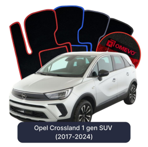 Velúrové autokoberce OMEVO pre Opel Crossland  1 gen SUV (2017-2024)