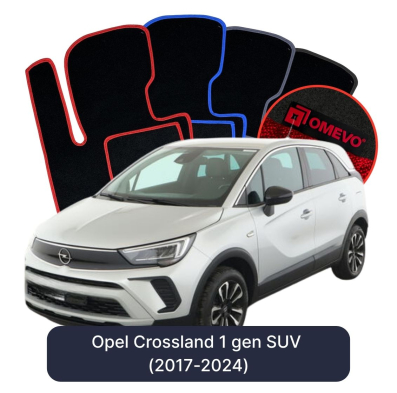 Velúrové autokoberce OMEVO pre Opel Crossland  1 gen SUV (2017-2024)