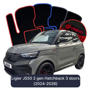 Velúrové autokoberce OMEVO pre Ligier JS50 2 gen Hatchback 3 dvere (2024-2026)