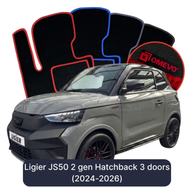 Velúrové autokoberce OMEVO pre Ligier JS50 2 gen Hatchback 3 dvere (2024-2026)
