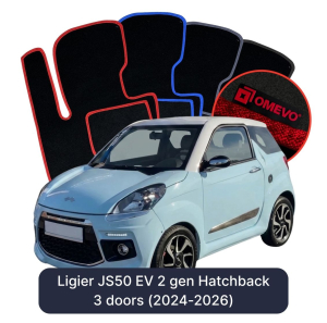 Velúrové autokoberce OMEVO pre Ligier JS50 EV 2 gen Hatchback 3 dvere (2024-2026)