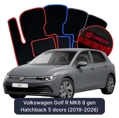 Velúrové autokoberce OMEVO pre Volkswagen Golf R MK8 8 gen Hatchback 5 dverí (2019-2026)