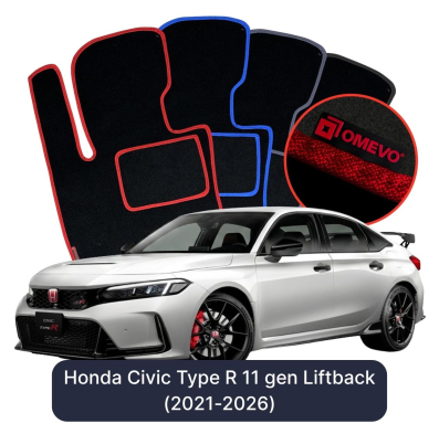 Velúrové autokoberce OMEVO pre Honda Civic Type R 11 gen Liftback (2021-2025)