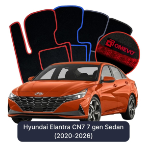 Velúrové autokoberce OMEVO pre Hyundai Elantra CN7 7 gen Sedan (2020-2025)